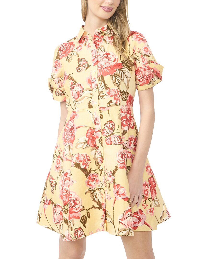Ted Baker Stina Twist Sleeve Flared Linen Mini Dress