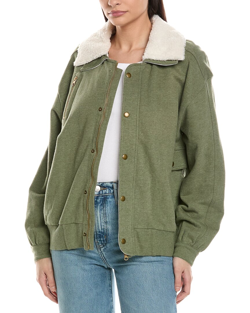 Grey State Bomber Jacket In Green