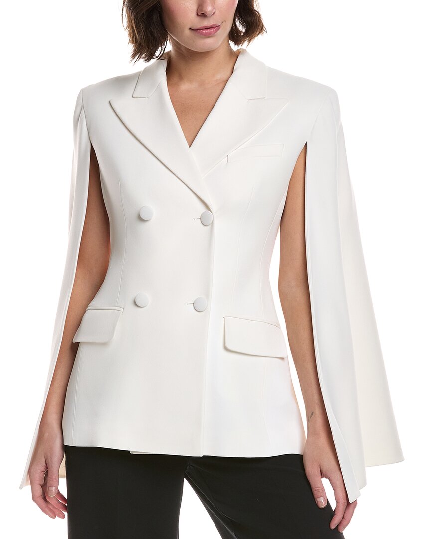 Michael Kors Collection Sable Cape Silk-blend Jacket In White