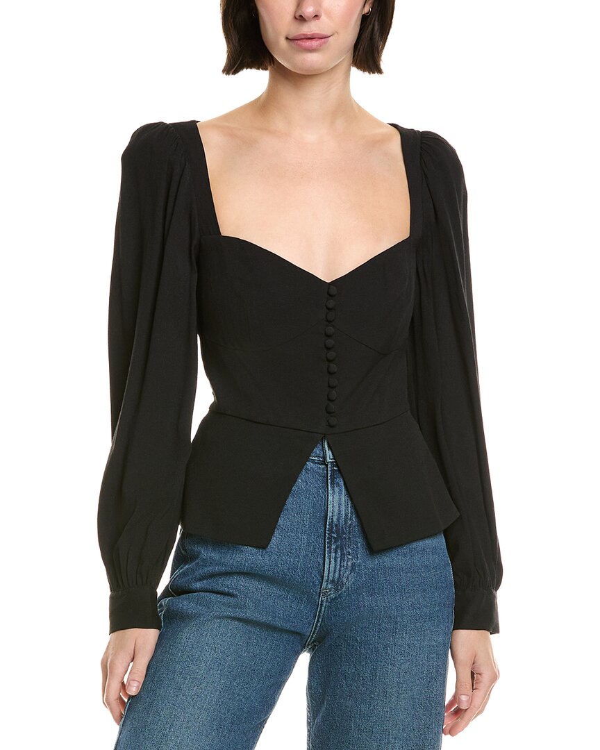 Femme Society Puff Sleeve Top In Black