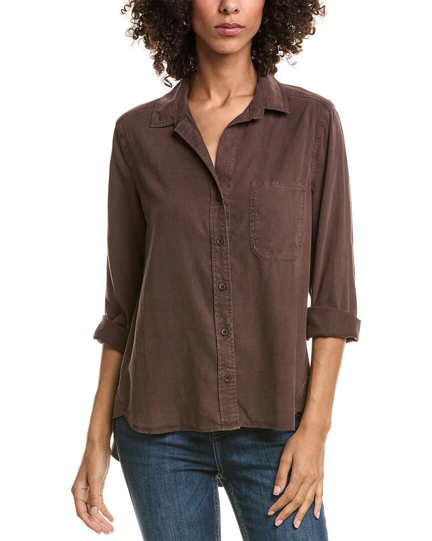 Bella Dahl Shirt Tail Button Down In Brown