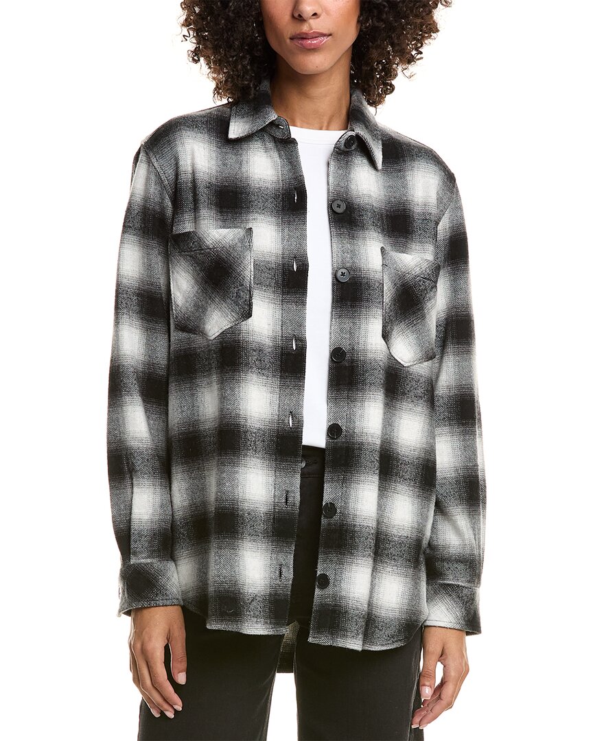 Bella Dahl Oversized Wool-blend Shacket In Black