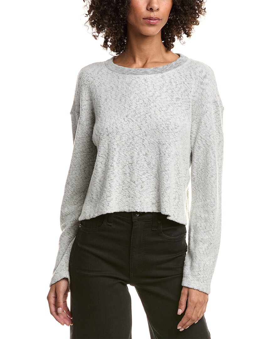 Bella Dahl Polar Fleece Crop Sweatshirt In Gray