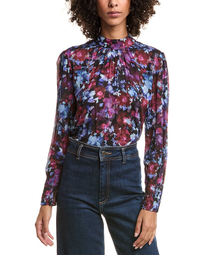 Bella Dahl Mock Neck Blouse In Multi