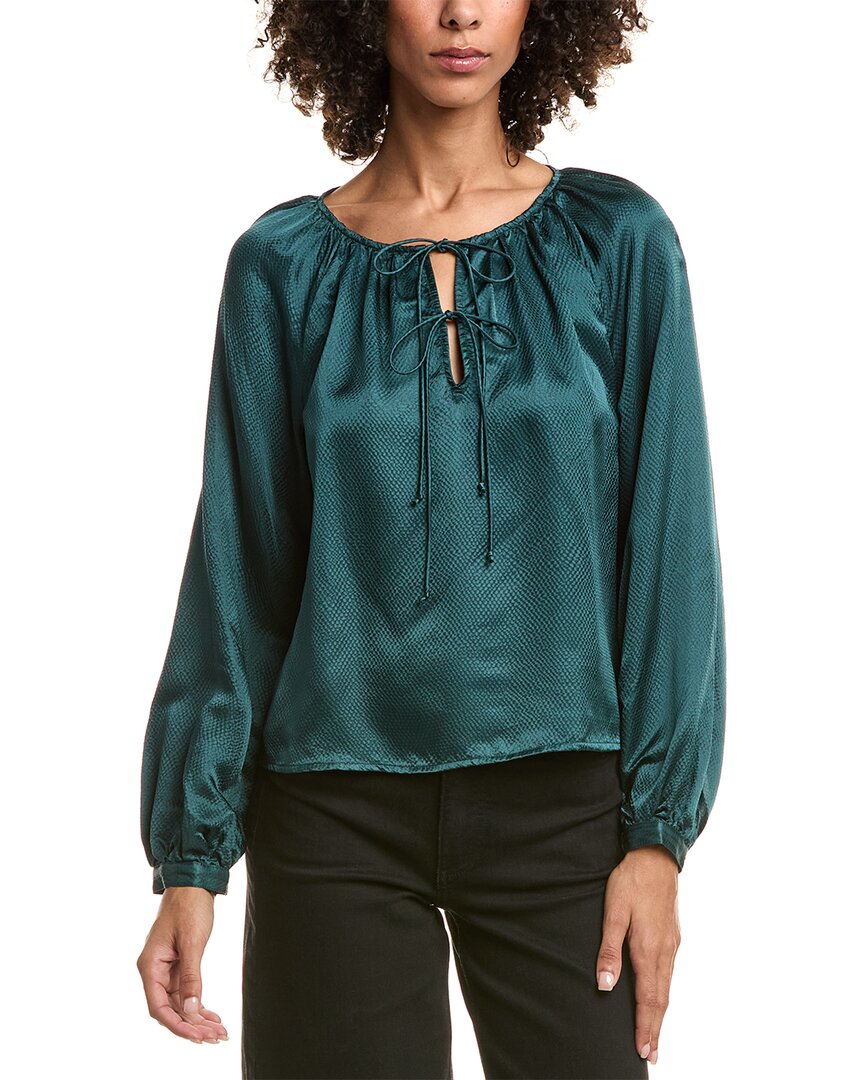 Bella Dahl Hammered Satin Blouse In Blue