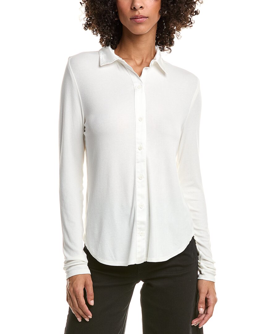 Bella Dahl Rib Mix Shirt In White