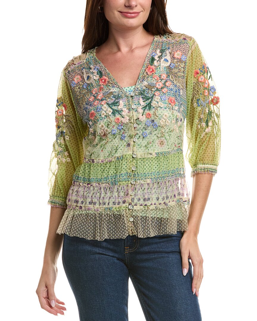 Johnny Was Mazzy Ruched Blouse
