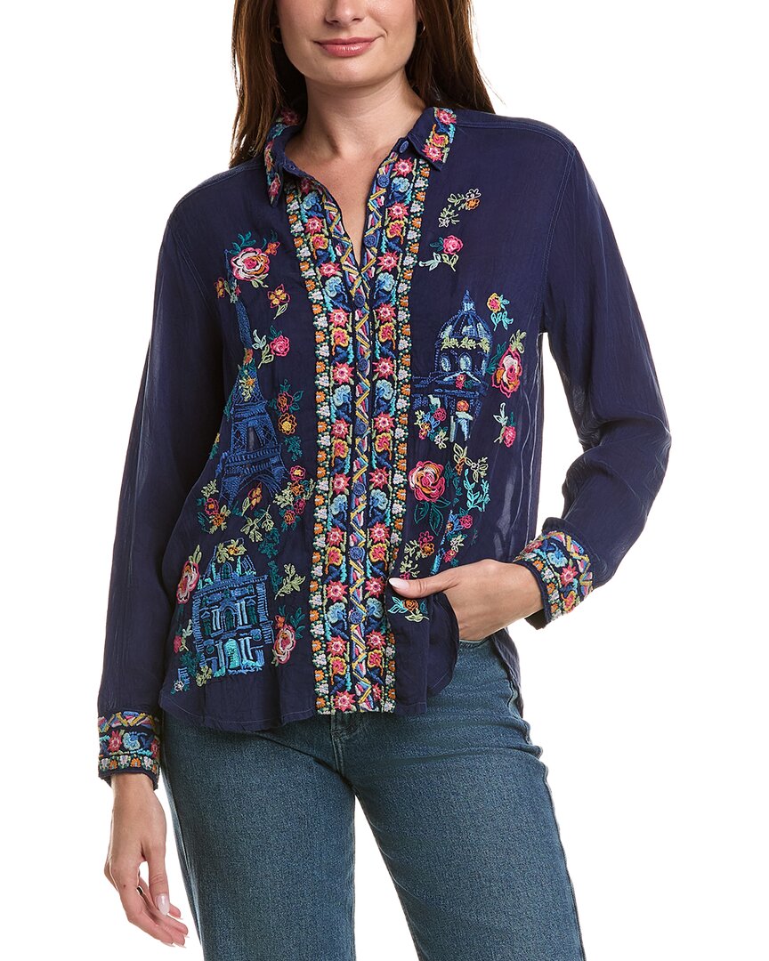 Johnny Was Sydnee Shirt In Blue