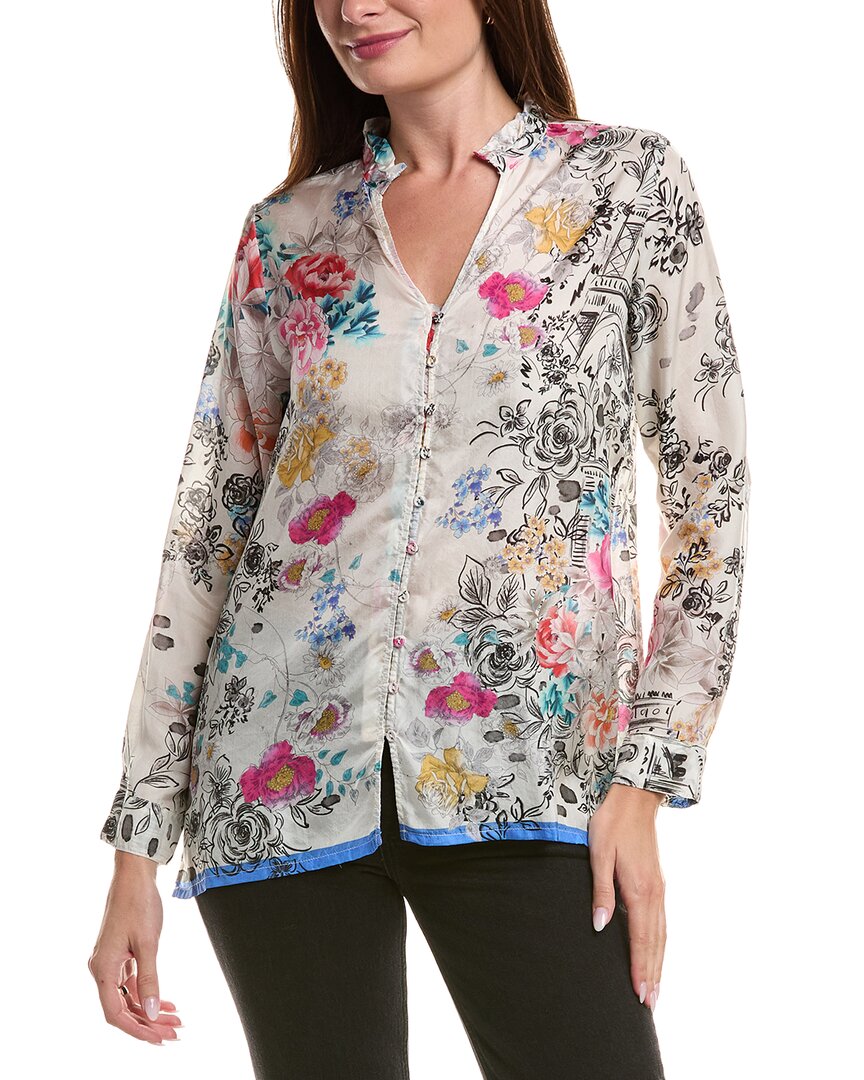 Johnny Was Dierdre Silk Shirt In White