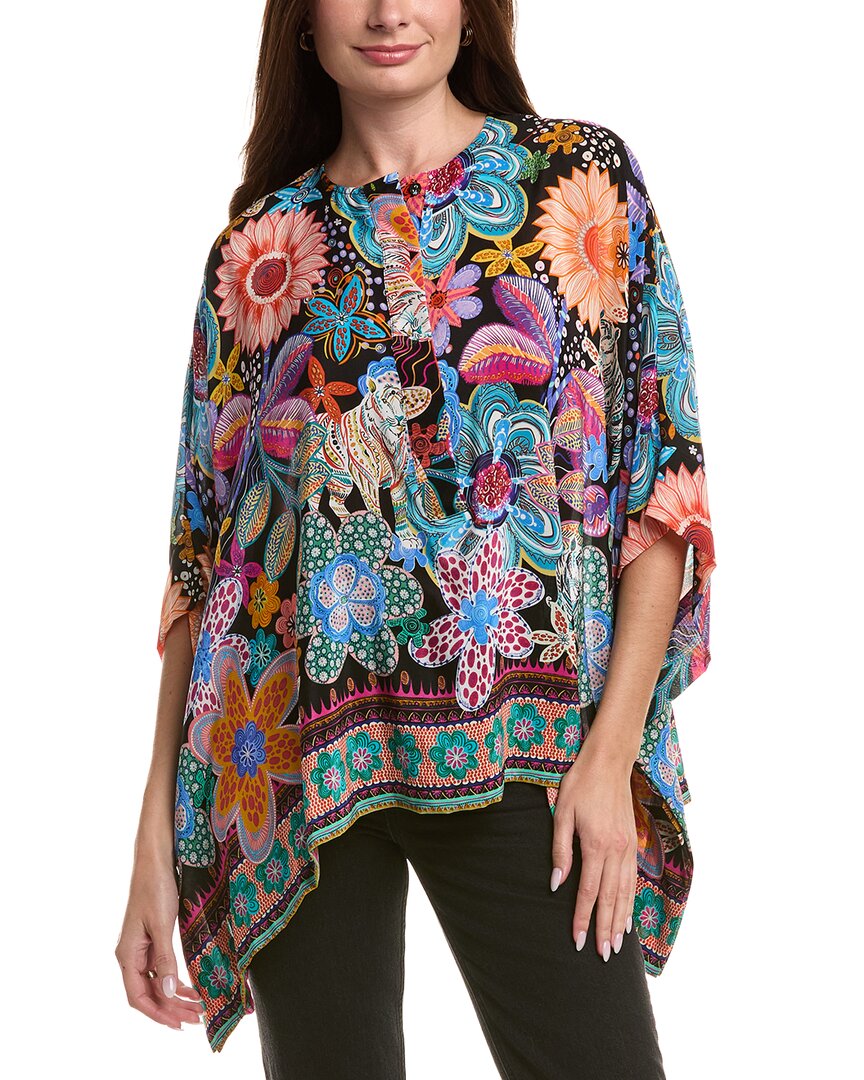 Johnny Was Aletika Silk Poncho In Multi