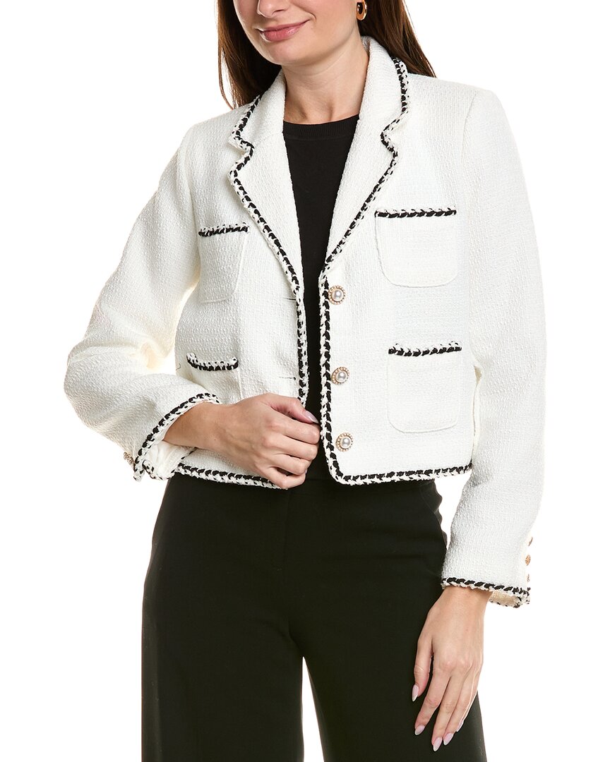 Ellen Tracy Braided Blazer In Red