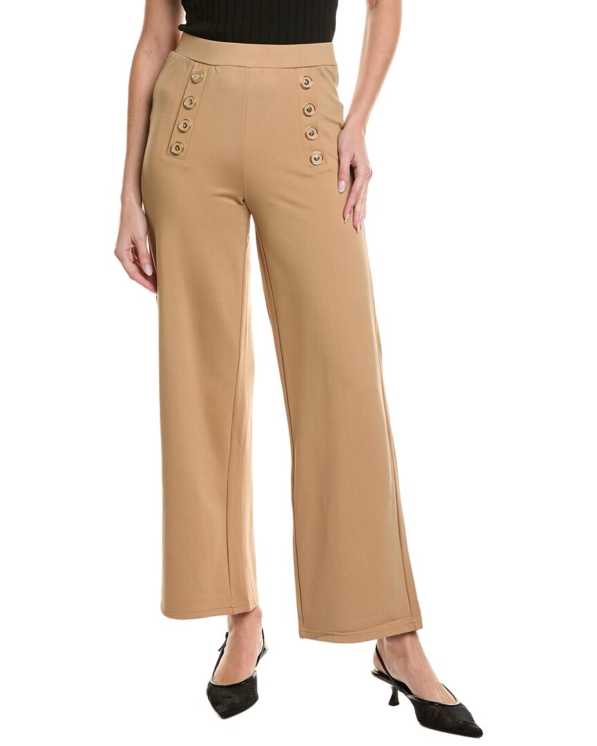 Ellen Tracy Wide Leg Sailor Pant In Brown