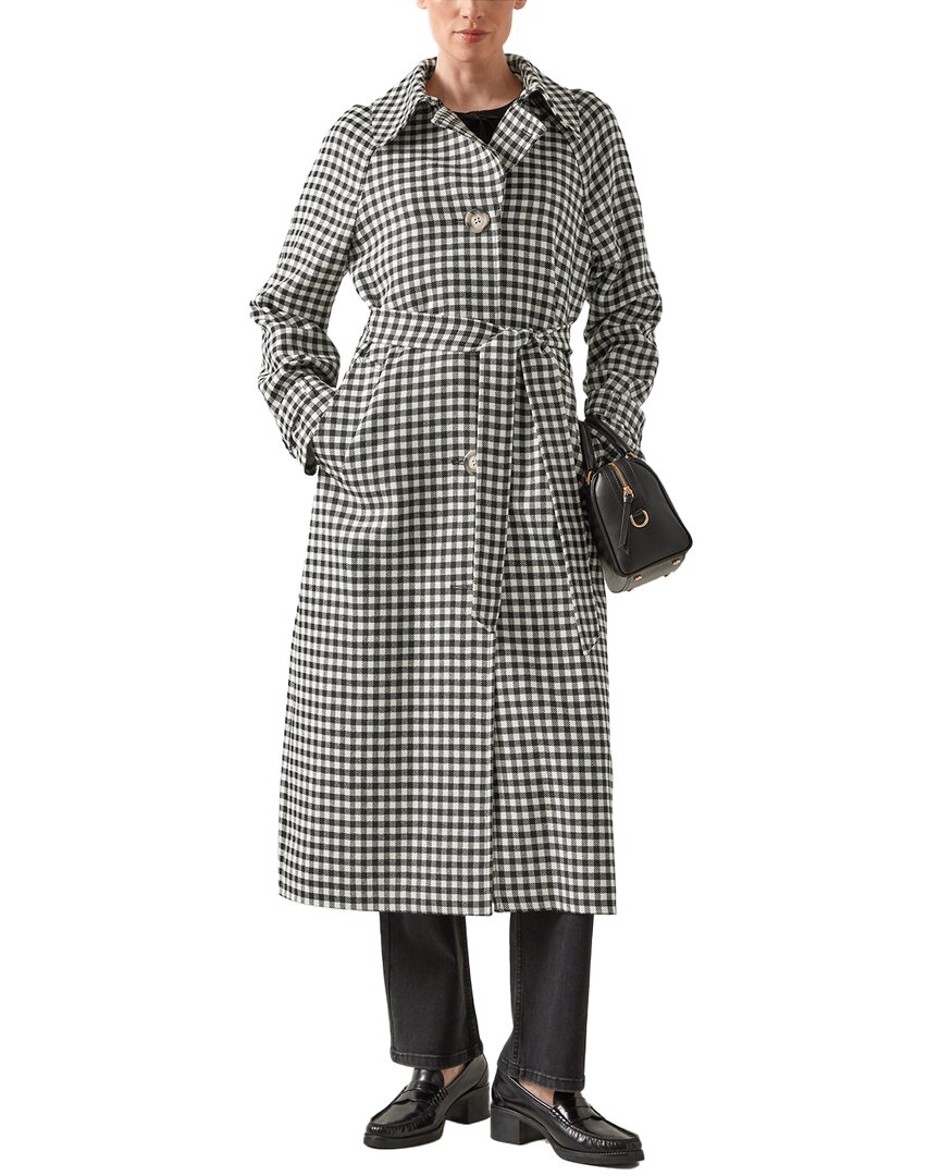 Lk Bennett Wool Alexa Trench Coat In Black
