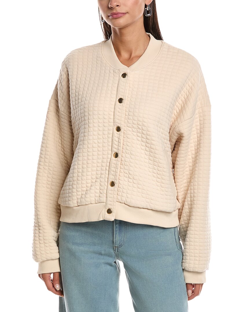 Nation Ltd Logan Oversized Bomber Jacket In Neutral