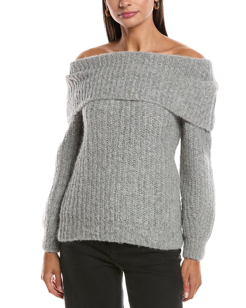 Nation Ltd Serena Off-shoulder Alpaca-blend Sweater In Gray