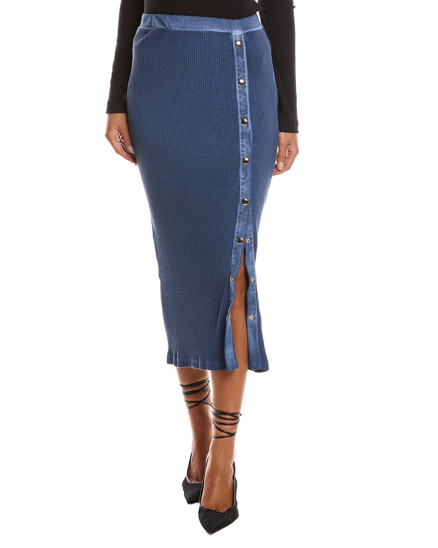 Nation Ltd Cala Button Up Skirt In Denim In Blue