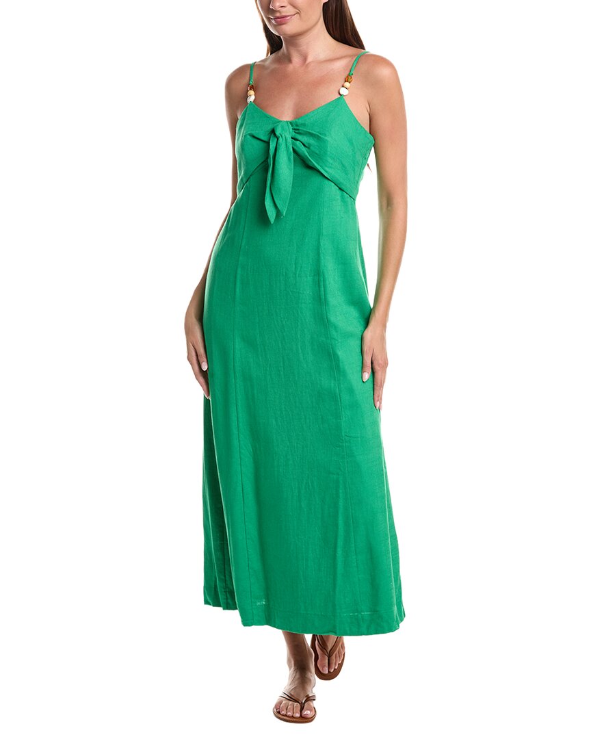 Cece Linen-blend Tank Maxi Dress In Green