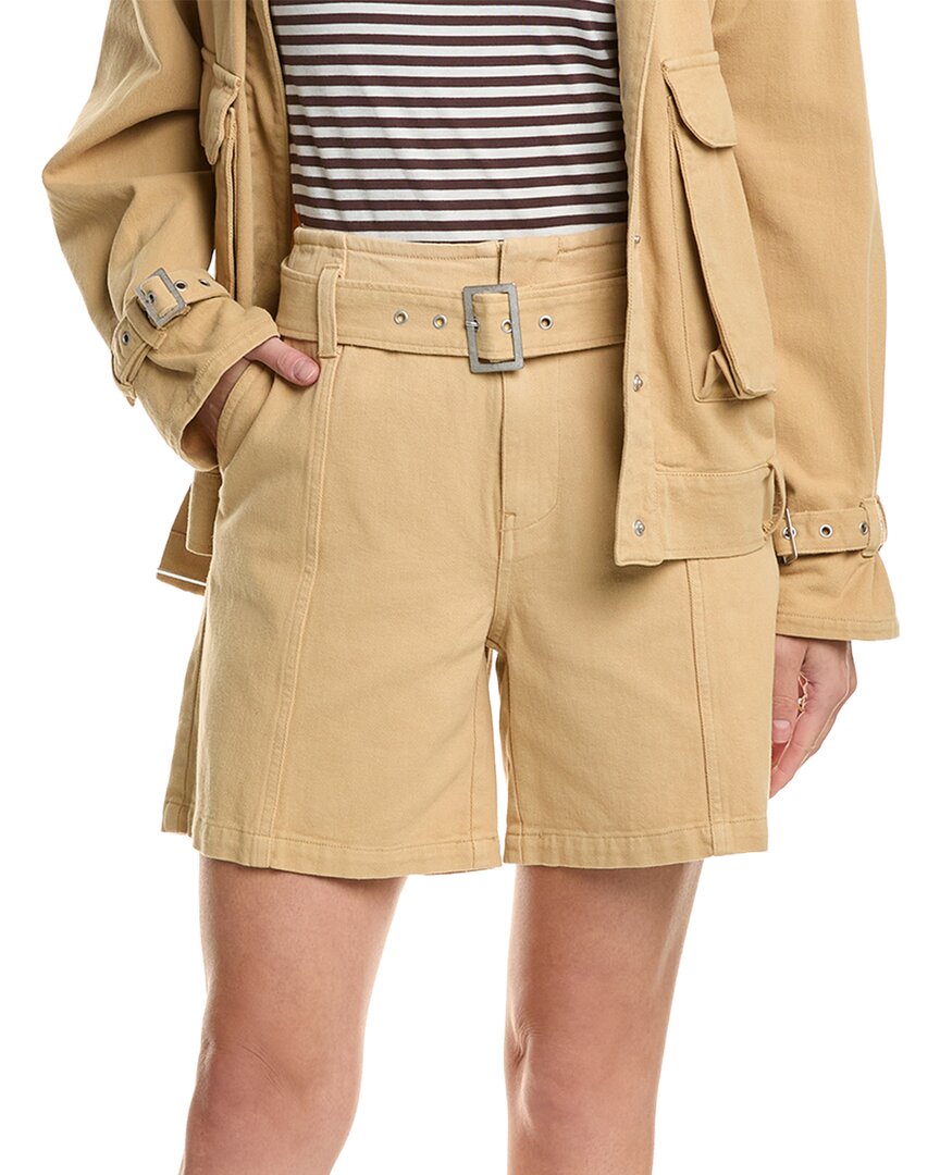 Hudson Jeans Belted Long Cornfield Short In Brown