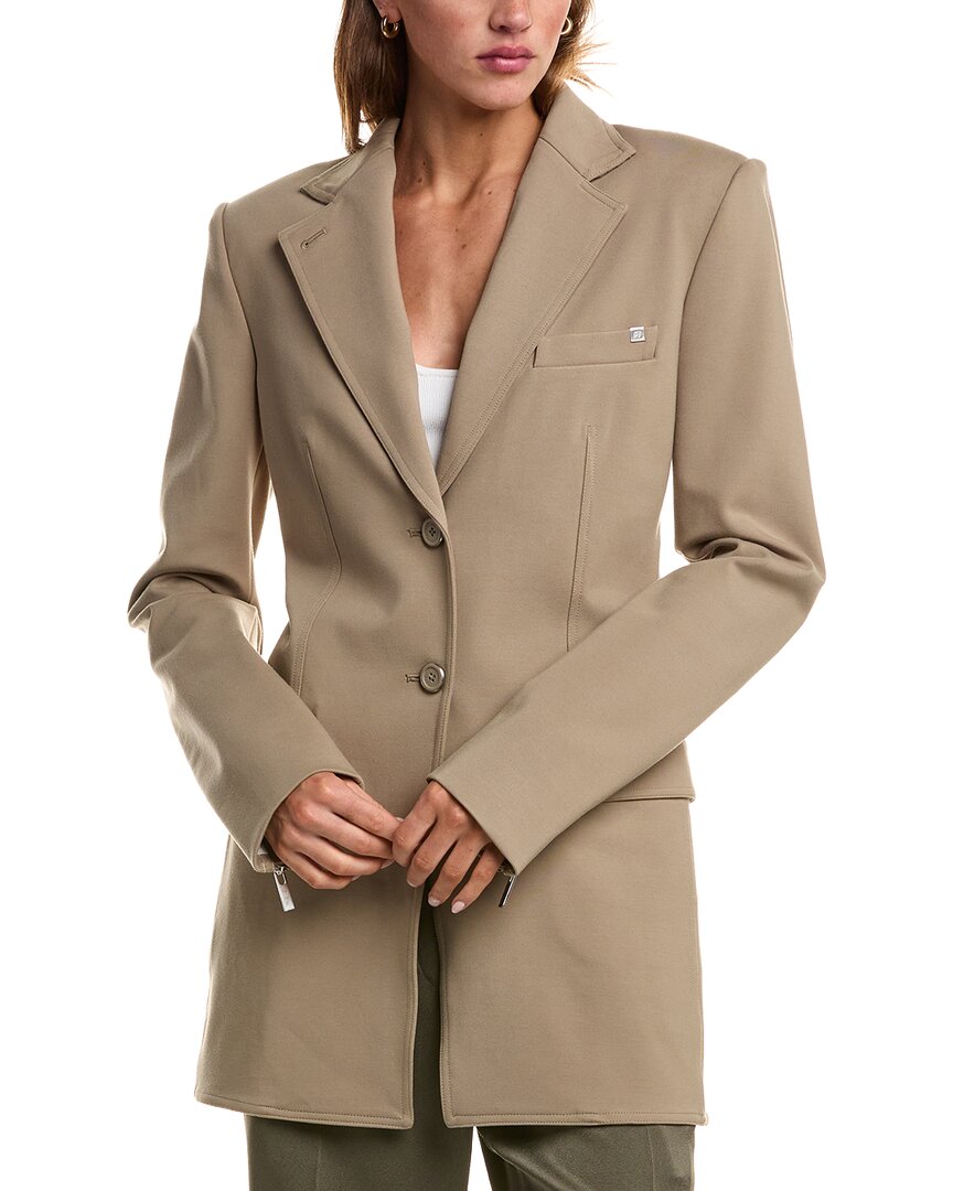 Helmut Lang Waisted Blazer In Brown