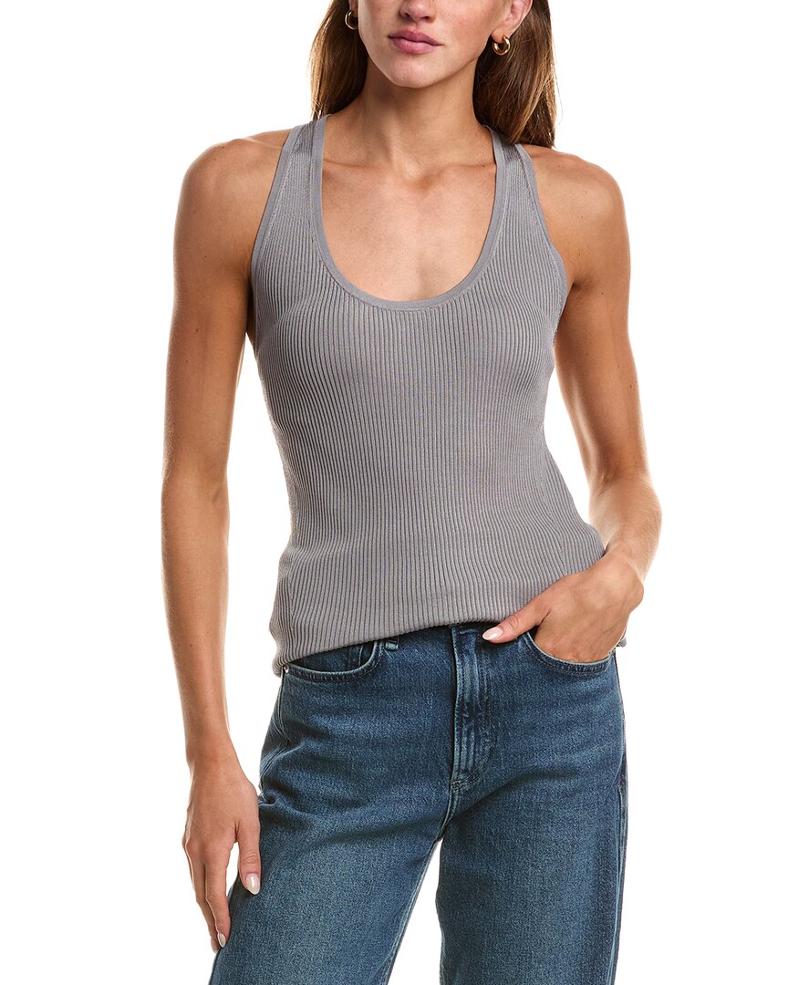 Helmut Lang Rib Twist Tank In Gray