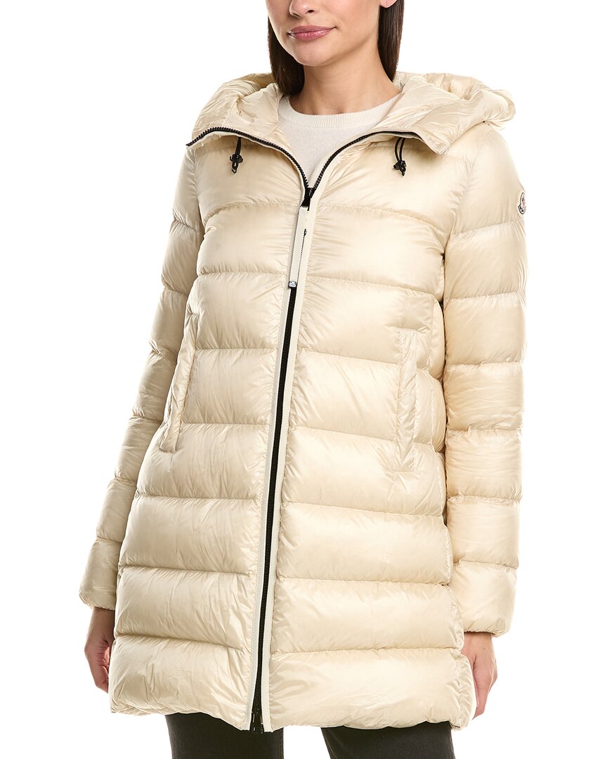 Moncler Down Puffer Jacket In Neutral