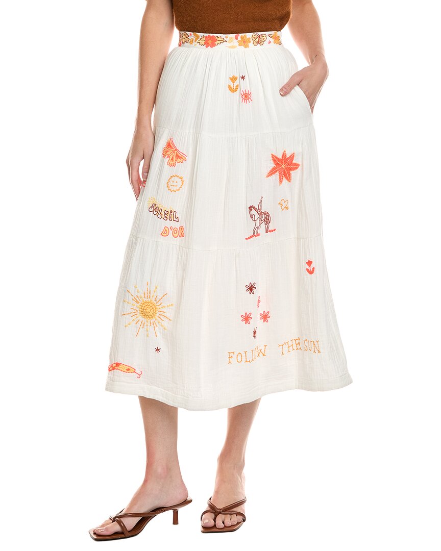 Mother The Tiered Maxi Skirt In White