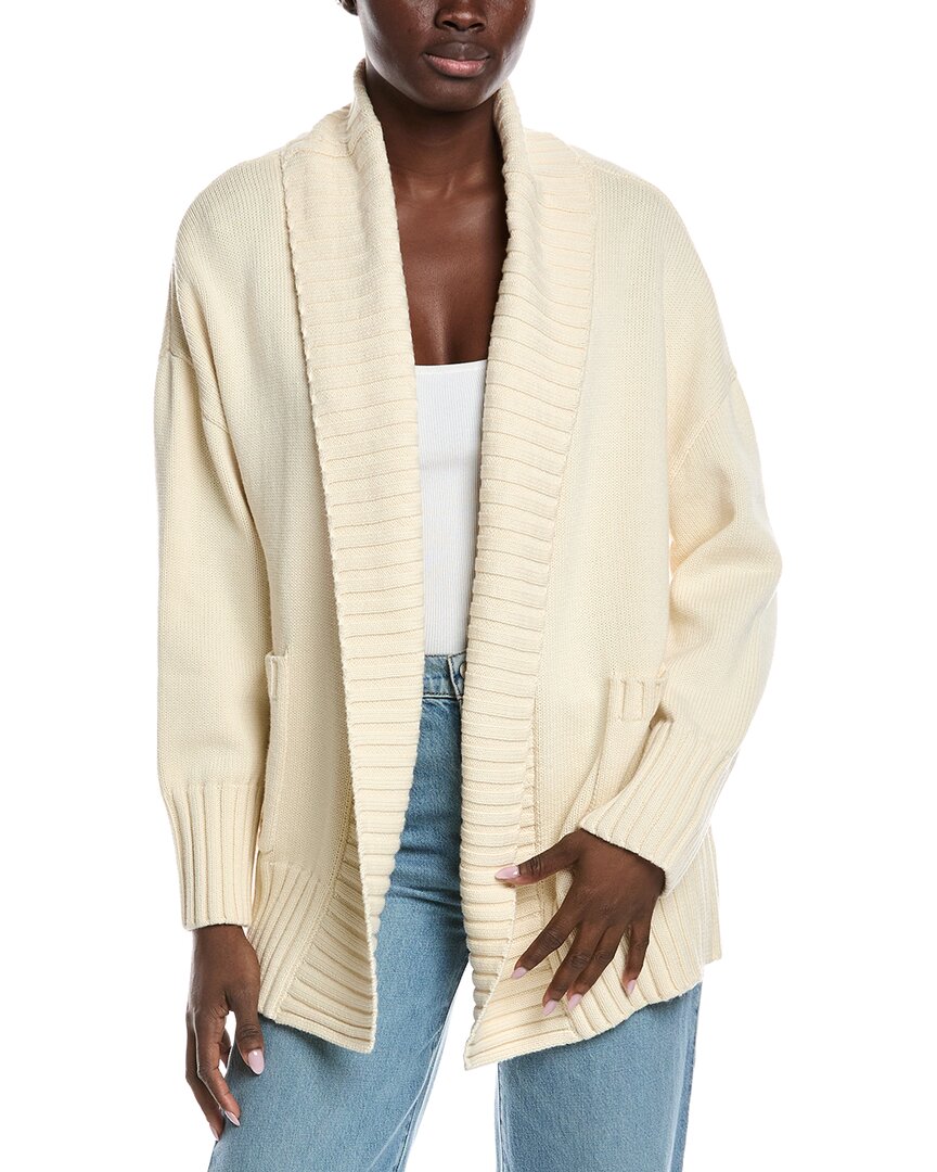 Electric & Rose Shay Shawl Cashmere-blend Cardigan In White