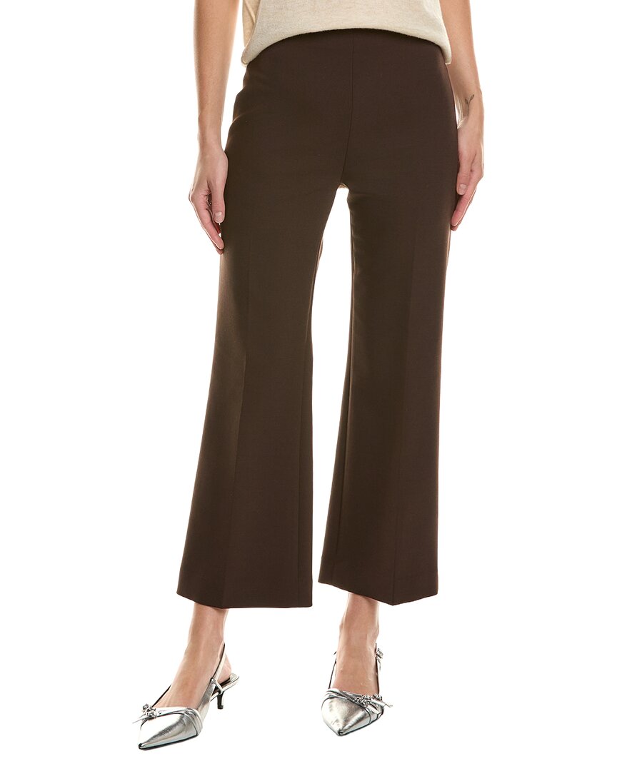 Theory Wool-blend Stretch Kick Pant In Brown