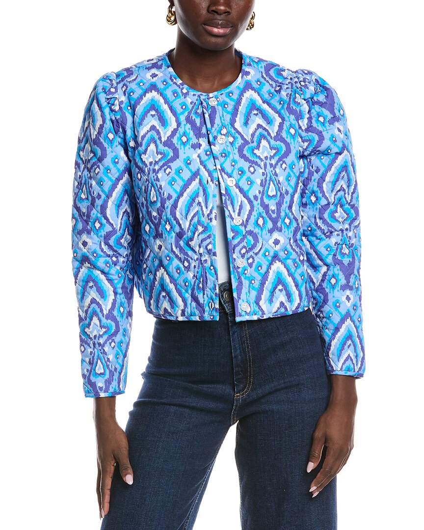 Sail To Sable Quilted Print Jacket In Blue