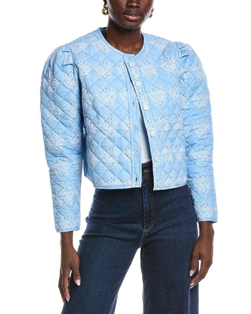 Sail To Sable Quilted Print Jacket In Blue