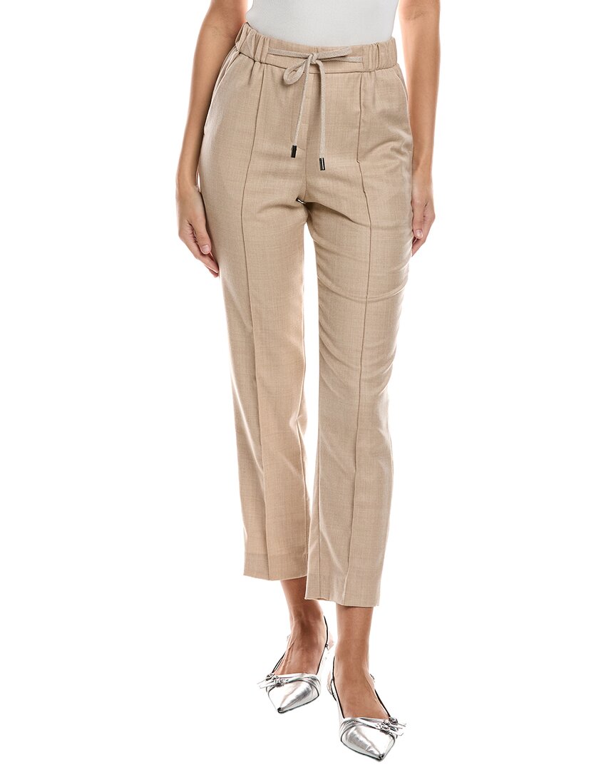 Peserico Wool & Cashmere-blend Trouser In Pink