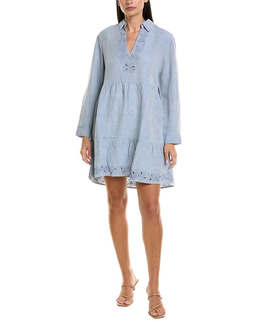 Tommy Bahama St. Lucia Linen-blend Mini Dress In Blue