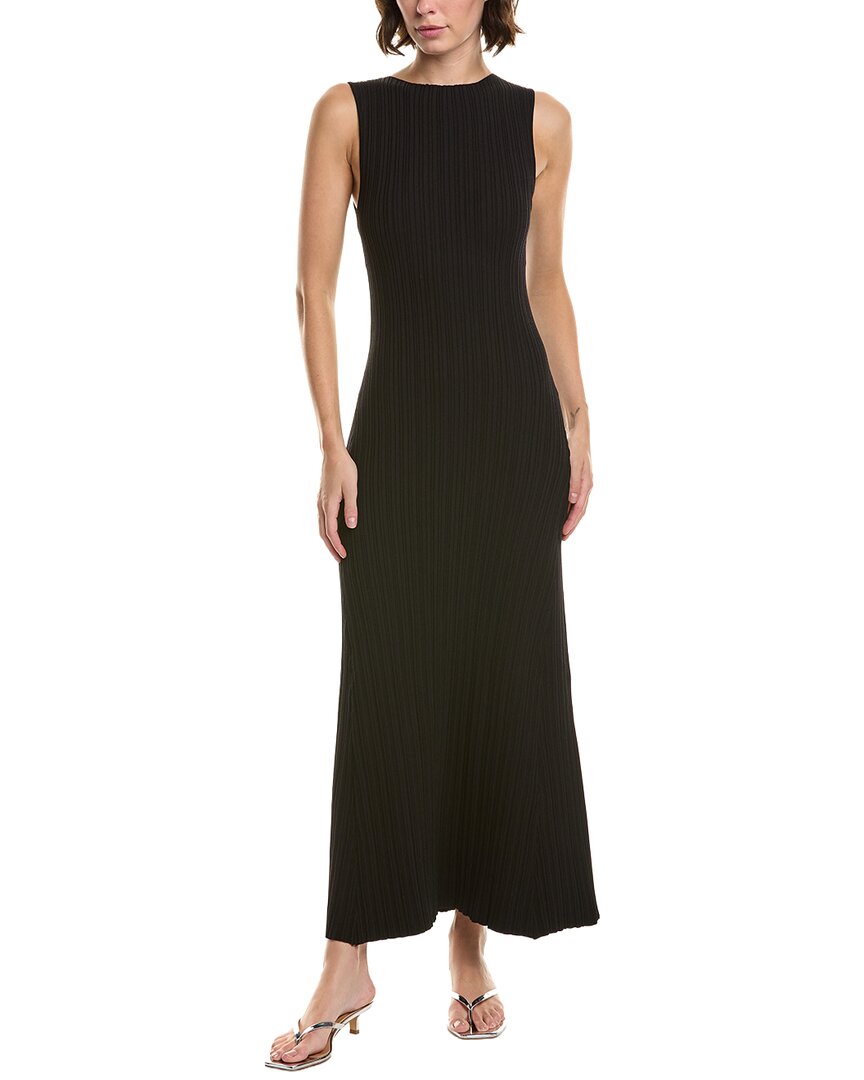 Elan Ribbed Maxi Dress In Black