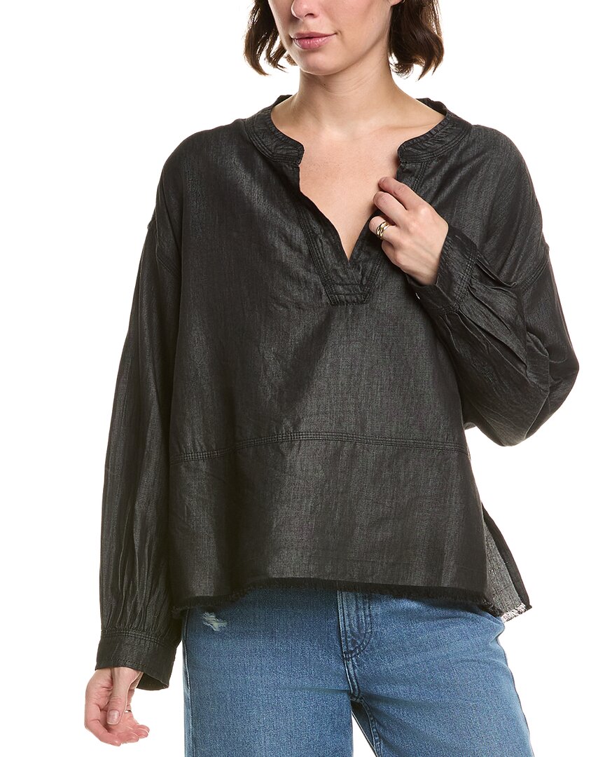 Elan Ruched Blouse In Black