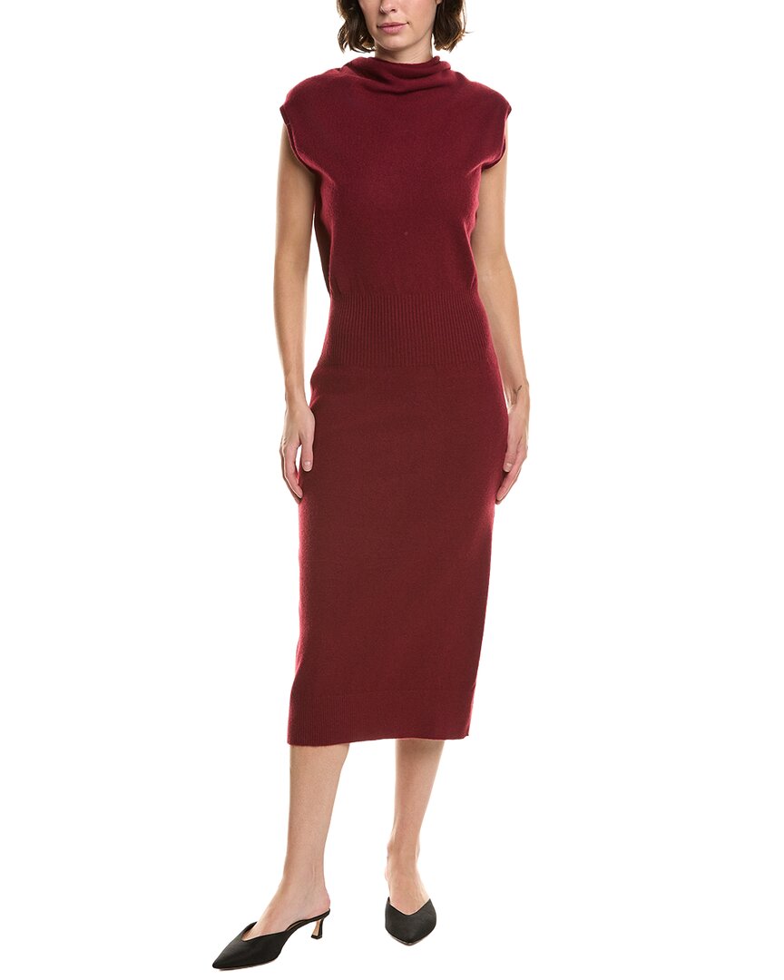 Elan Wool-blend Midi Dress In Brown