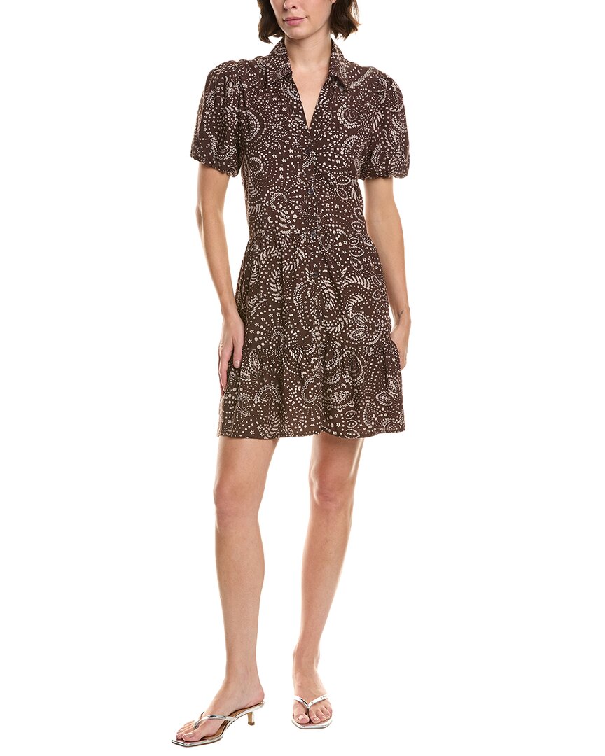 Elan Printed Mini Dress In Brown