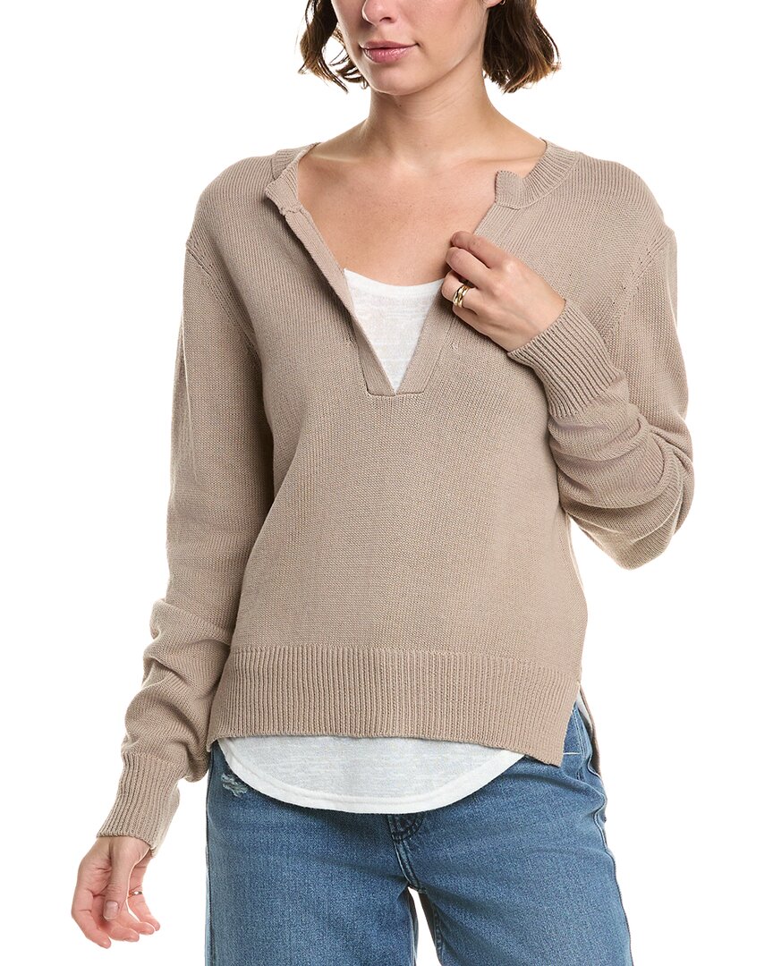 Elan Twofer Sweater In Gray