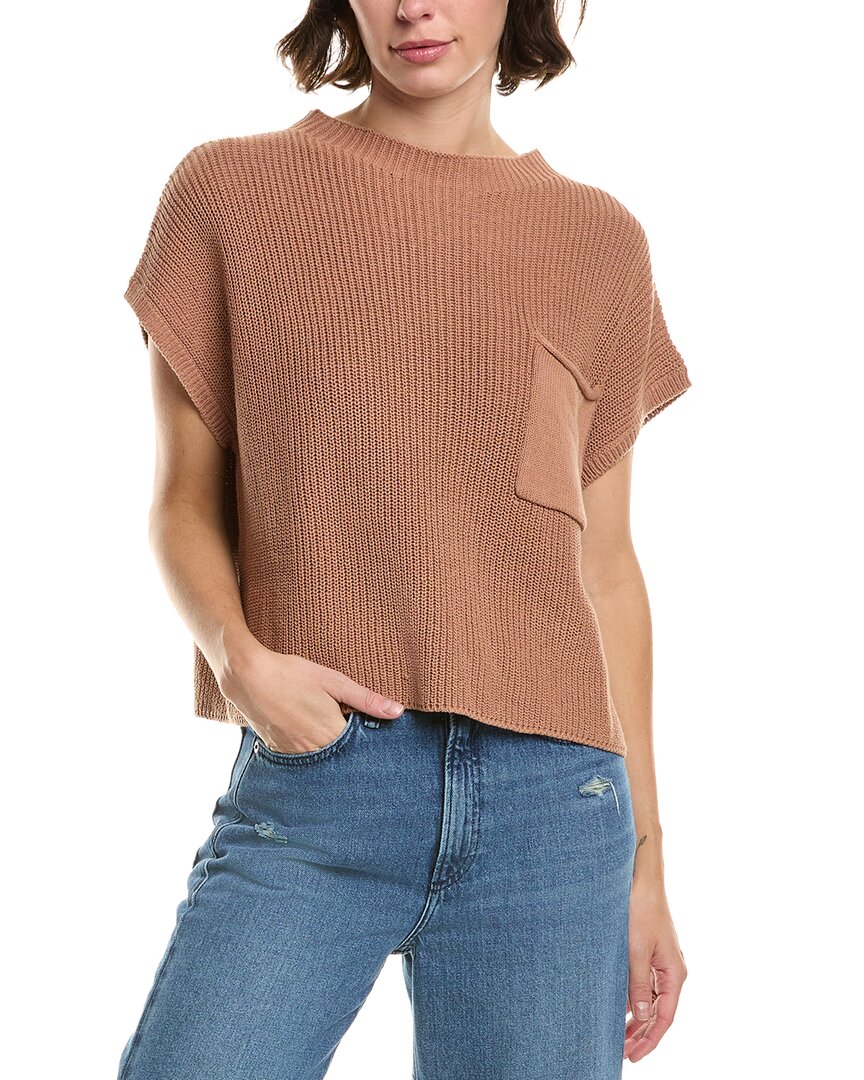 Elan Short Dolman Sleeve Sweater In Brown