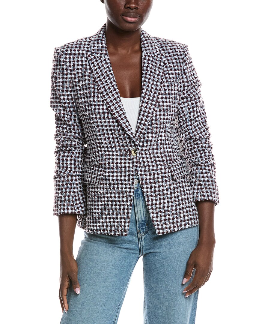 Derek Lam 10 Crosby Ralph Ruched Sleeve Jacket In Gray