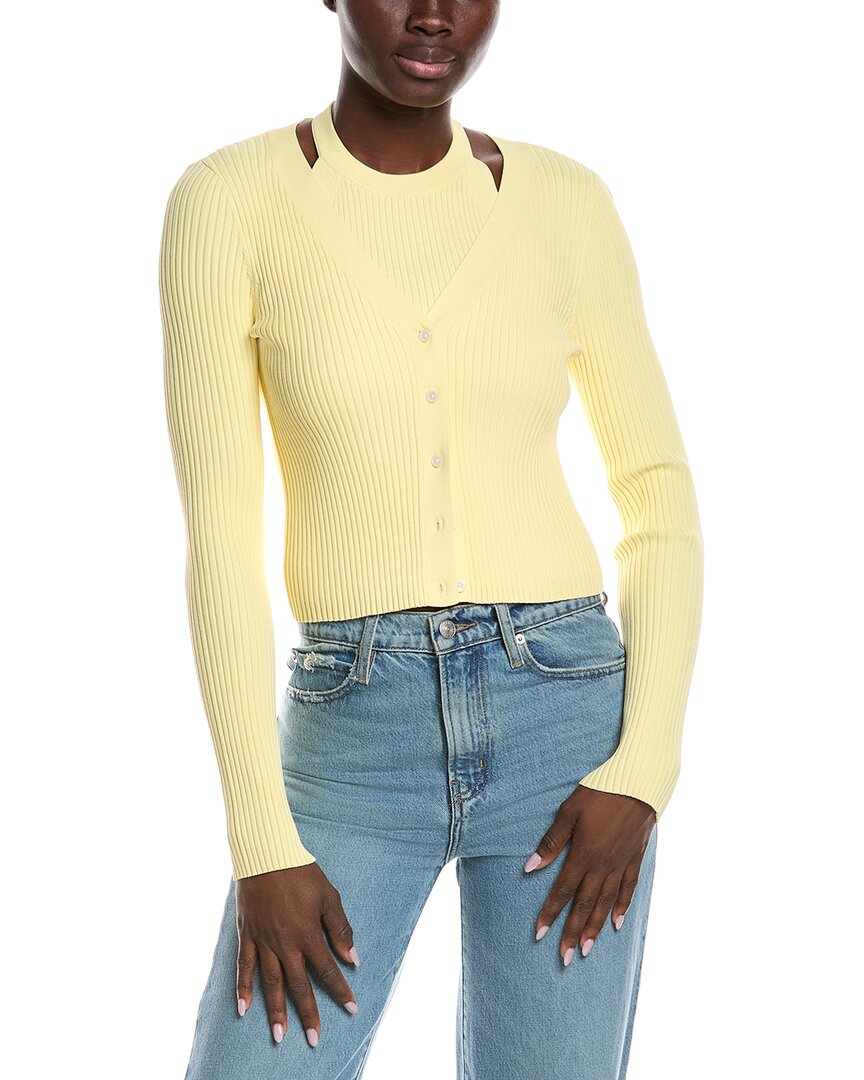 Derek Lam 10 Crosby Lonnie Cardigan In Yellow