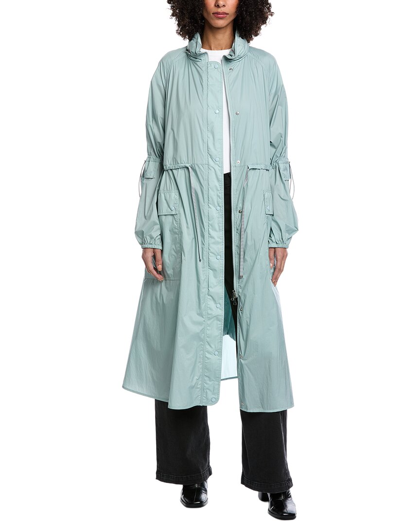 Moncler Lins Long Sown Parka In Blue