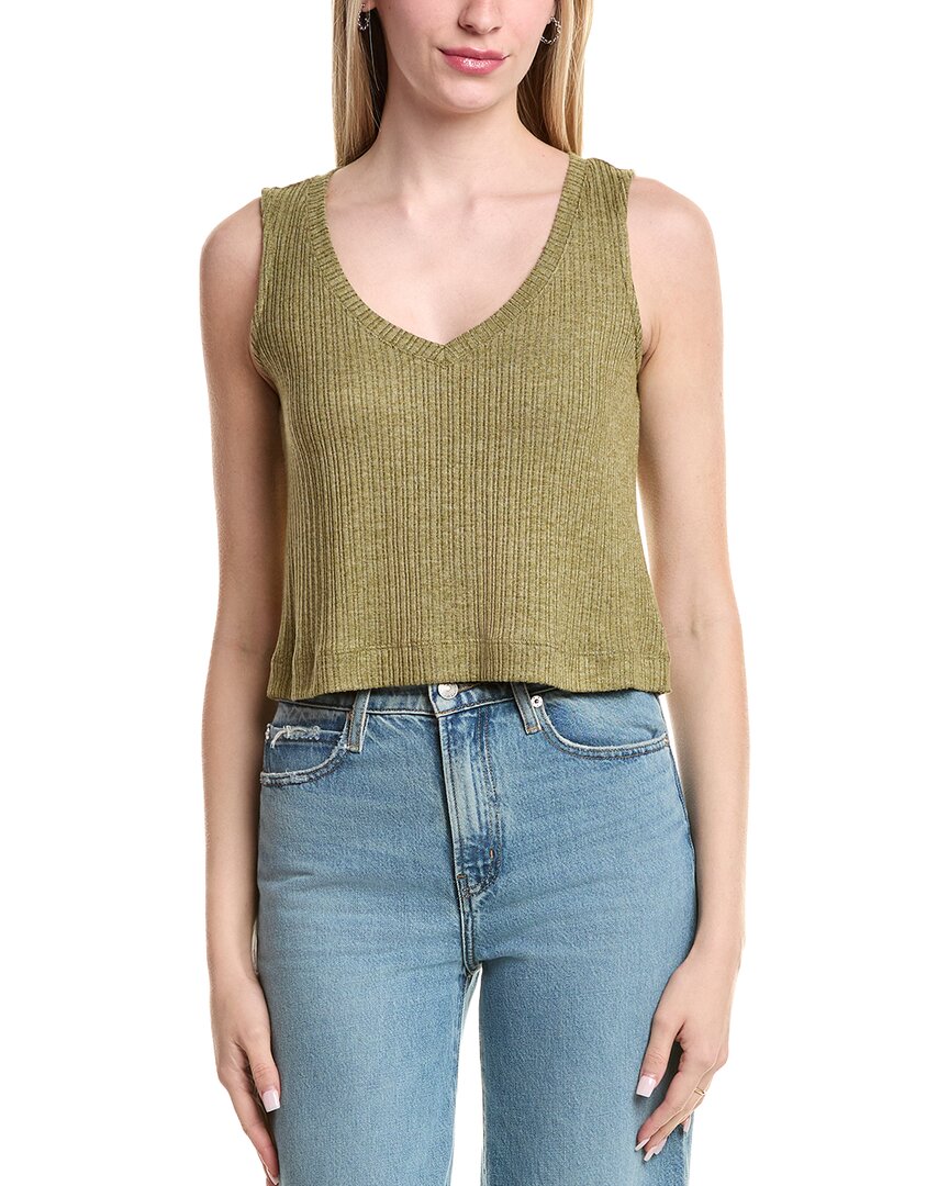 Z Supply Sloane V-neck Rib Tank In Green