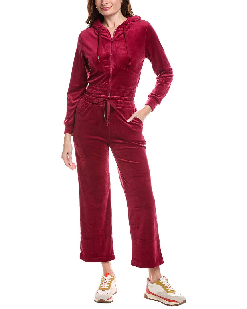 Marion 2pc Velour Set In Burgundy