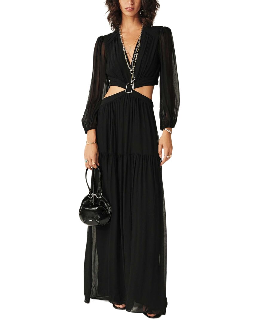 Ba&sh Harry Silk-blend Dress In Black