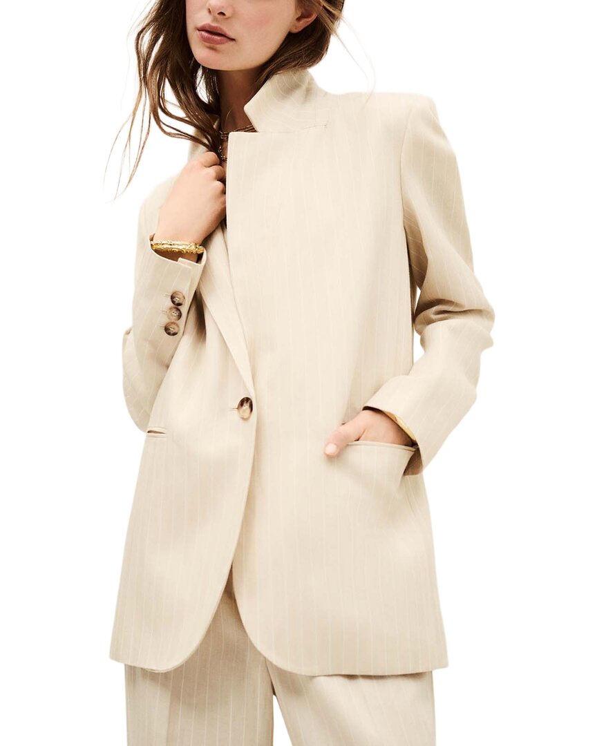 Ba&sh Poy Linen-blend Blazer In Neutral
