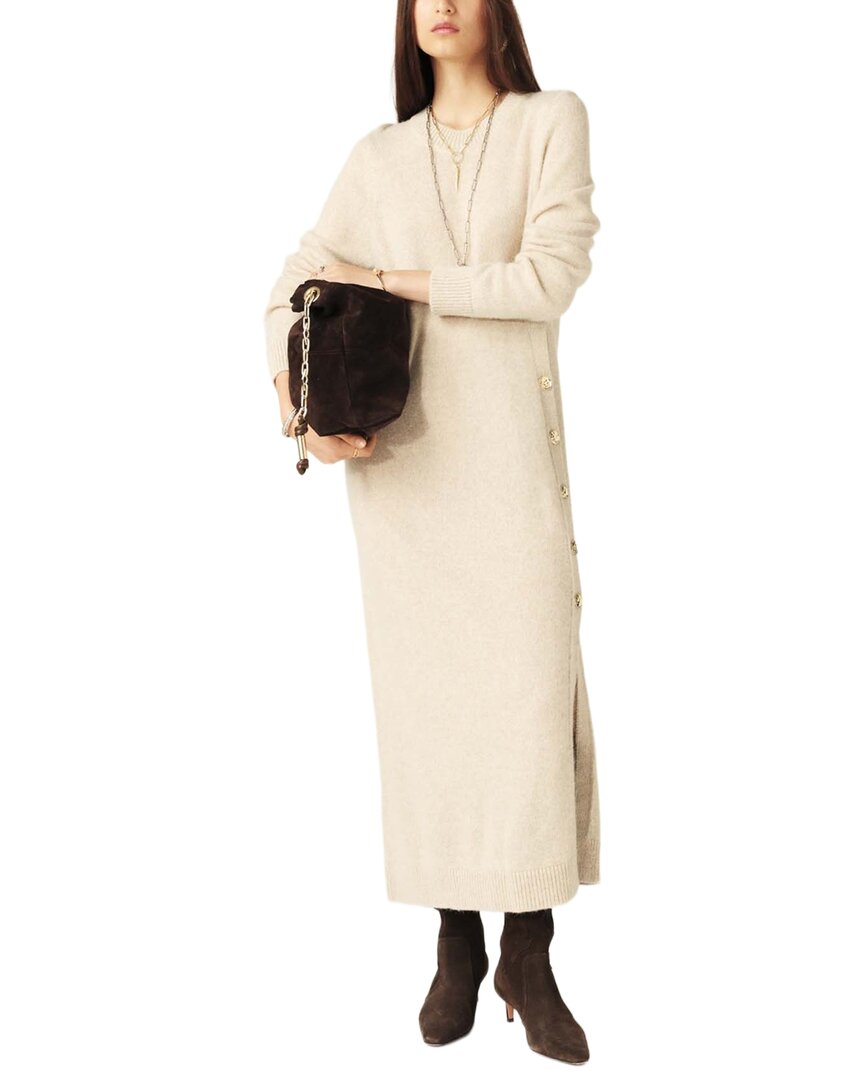Ba&sh Women's Doree Alpaca-wool Button-side Midi-dress In Neutral