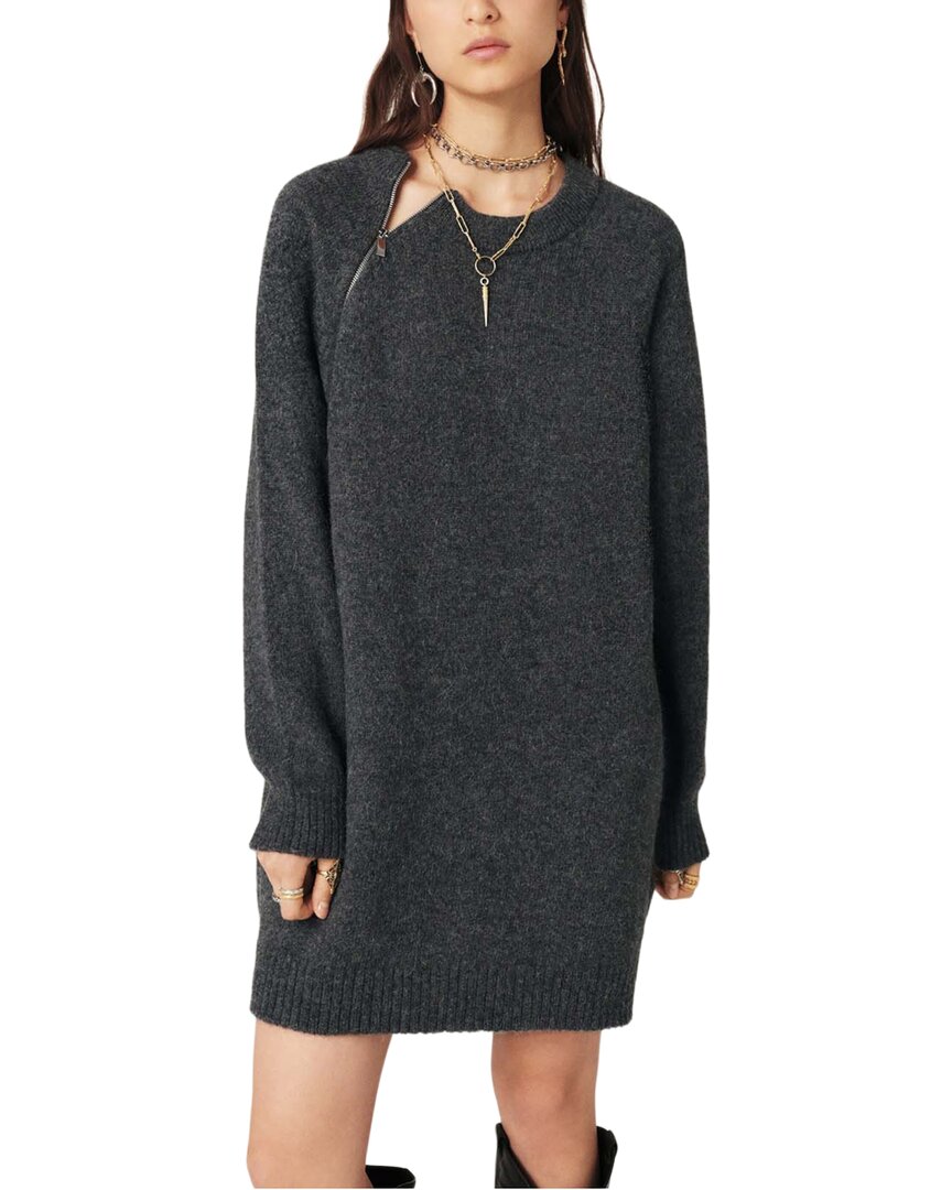 Ba&sh Dalede Alpaca & Wool-blend Dress In Gray