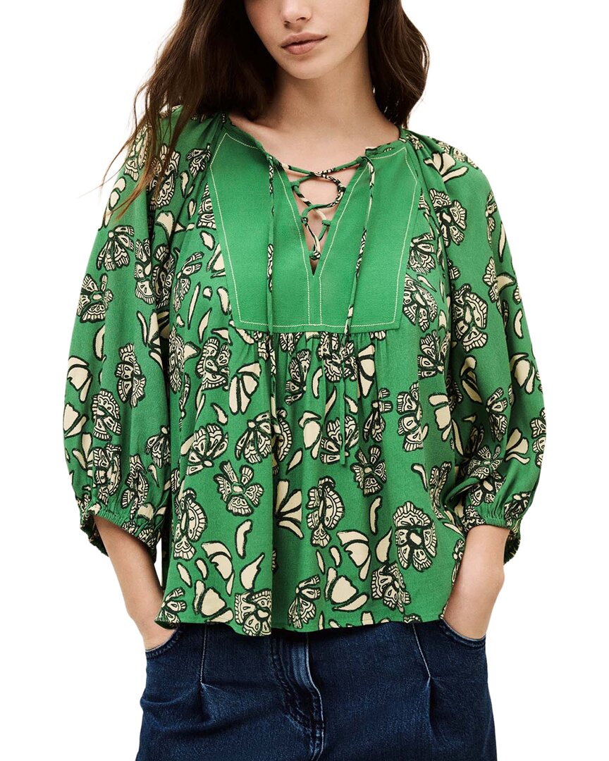 Ba&sh Aura Blouse In Green