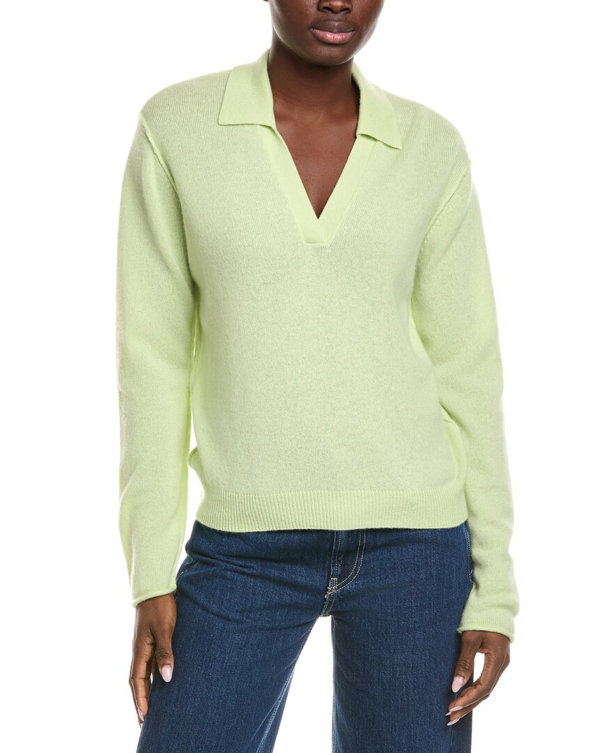 Atm Anthony Thomas Melillo Oversized Cashmere Polo Shirt In Green
