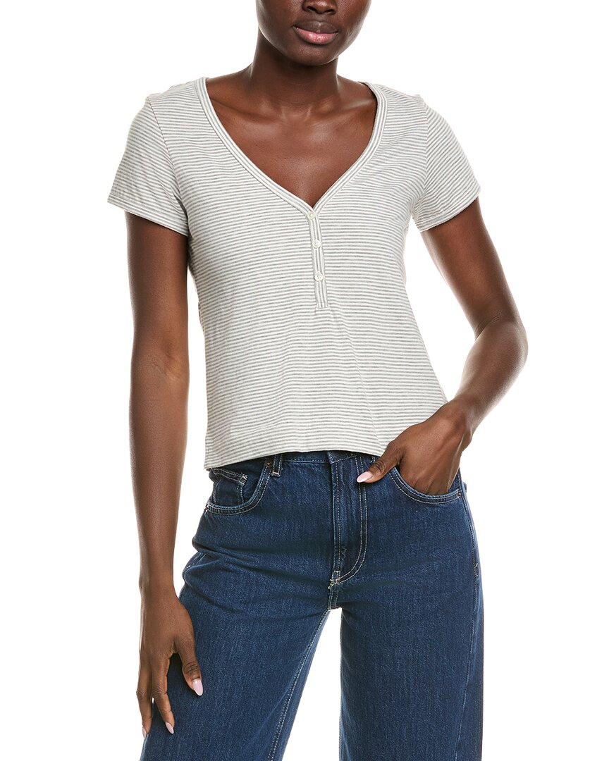 Atm Anthony Thomas Melillo Micro Stripe Slub Shirt In Gray